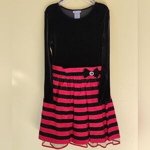 Childrens black and red stripe dress